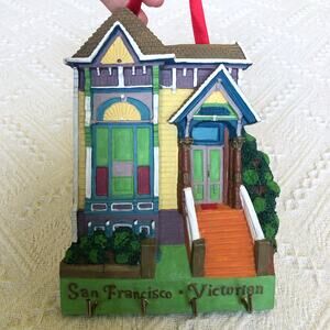 Vintage 80s 90s 3D San Francisco Victorian House Key Holder Hanger Rack Art 8x6